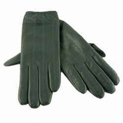 Skind handsker - flaske grøn