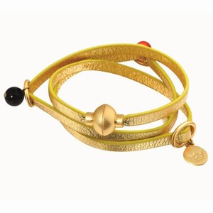 Guld læderarmbånd at sno » Smykke Bazaren