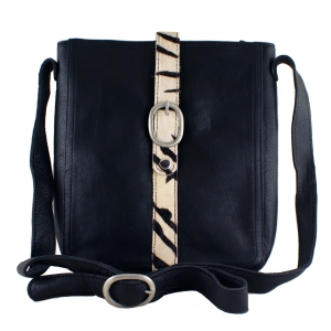 Billede af Læder taske med zebra rem